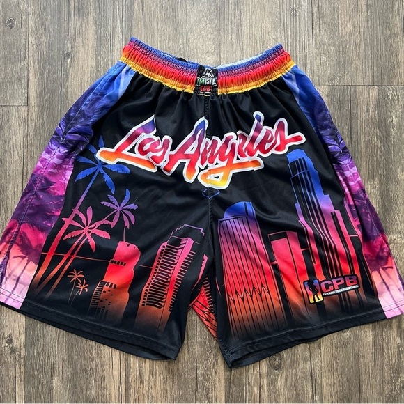 Women’s Athletic Los Angeles Multicolored CPB Pride Basketball Shorts Size S - Picture 1 of 10